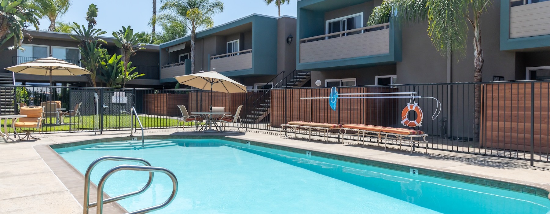 pool in a courtyard