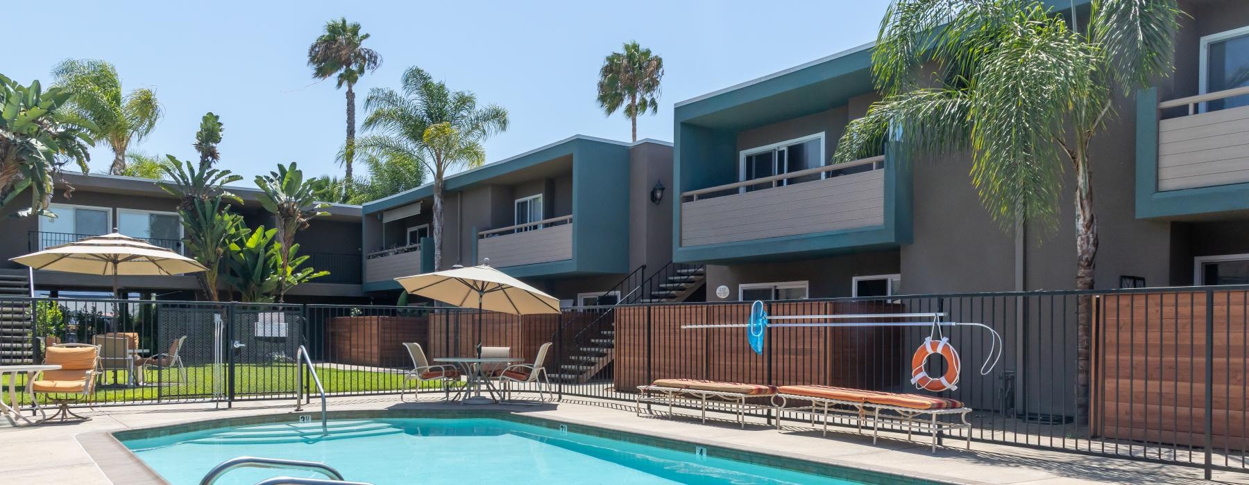 a pool with a fence around it