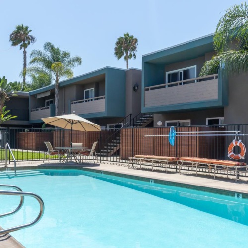 a pool with a fence around it